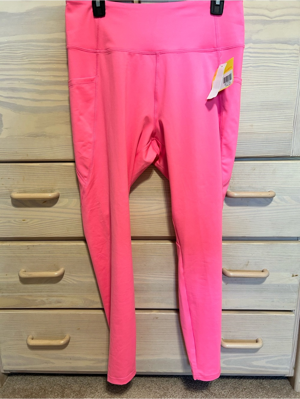 crown & ivy Neon Pink High-Waist Active Leggings with Side Pocket